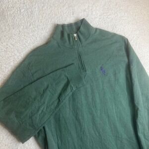 Vintage Polo Golf men's green quarter zip sweatshirt 1/4 big pony Peru xl